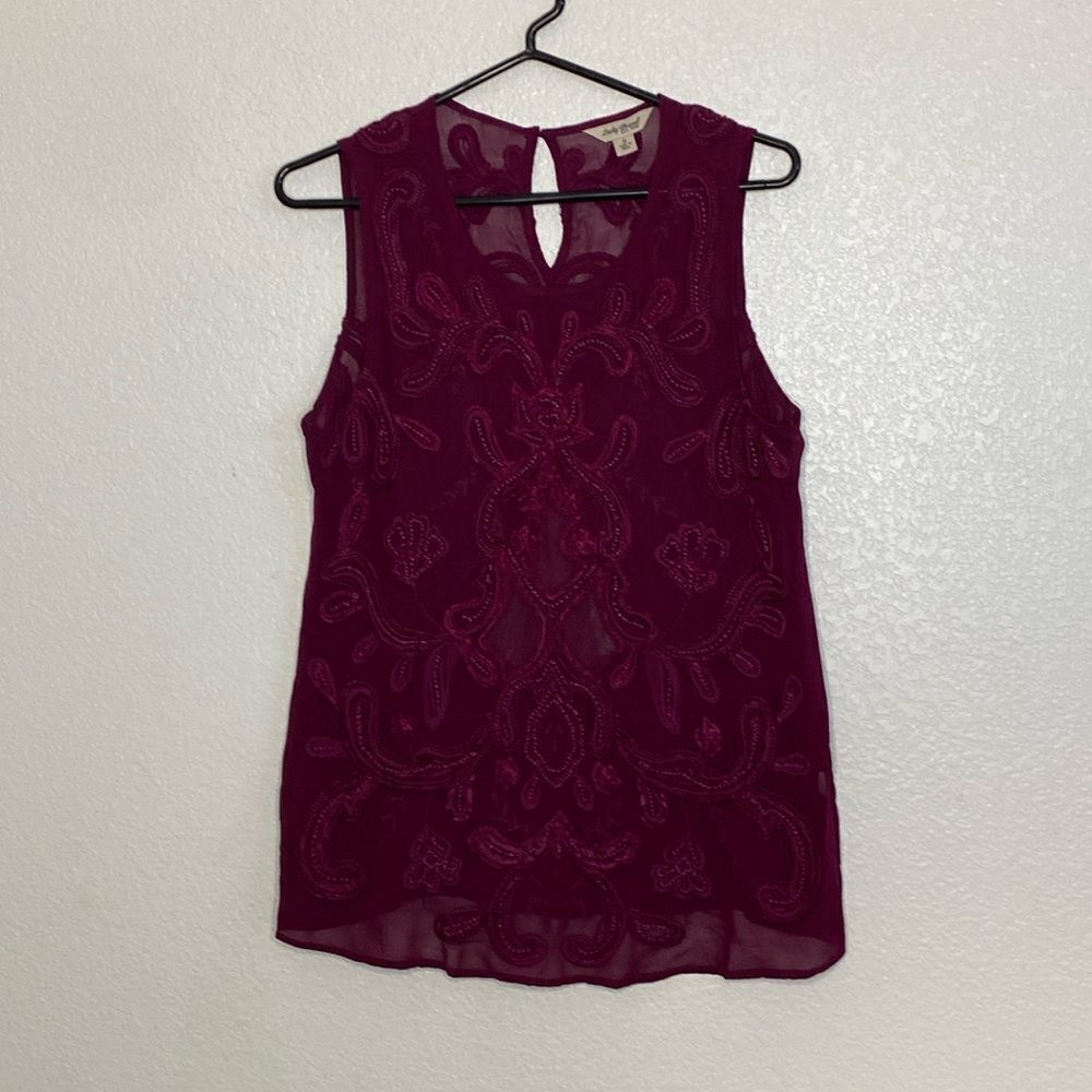 LUCKY BRAND Women’s Laced/ Beaded Tank Top/ Blouse Size S